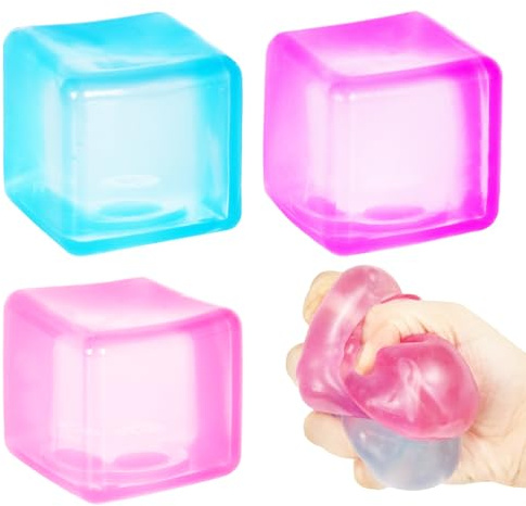 Ziporiajoy Squishy Ice Cube Stresswürfel – Transparentes Premium Fidget Toy mit Maltose-Gefühl, Lautloses Quetschspielzeug zum Stressabbau & Fokus, für Kinder & Erwachsene