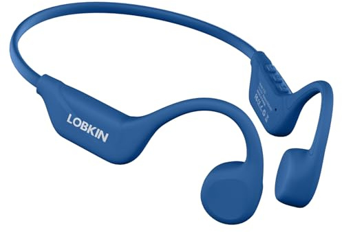 LOBKIN Casque Conduction Osseuse, Étanche IPX5 Écouteurs à Conduction Osseuse Oreille Ouverte Bluetooth 5.4, Casque Osseux sans Fil pour Fitness Cyclisme Course à Pied, 10 Heures d'Autonomie
