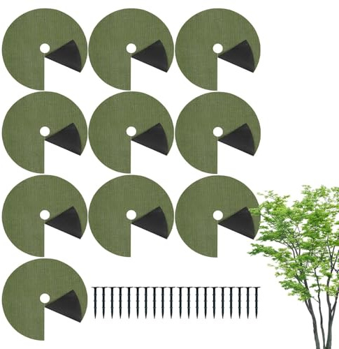 Anello Per Pacciamatura Per Alberi - Controllo Delle Erbacce Da Giardino In PE Da 42 Cm | Anello Per Pacciamatura Rotondo Resistente Alla Temperatura Da 10 Pezzi | Protegge Le Radici Delle Piante E So