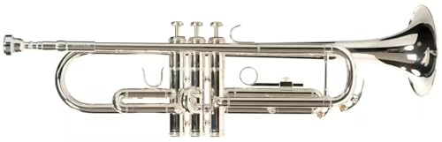 WOODBRASS WTP400S Bb Trompete für Anfänger, versilbertes Messing, langlebige Kolben, klarer & leistungsstarker Klang – Instrument, spielfertig mit Hülle & Mundstück inklusive