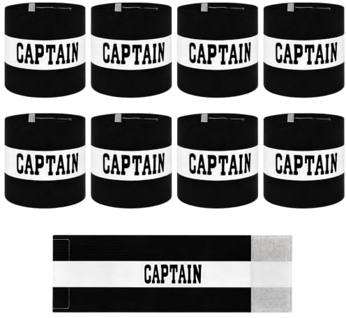8PCS Captains Armband, Football Team Sleeve Badge Set, Captain Armband, Premium Material with Fastening, Ideal for Team Matches and Training Sessions