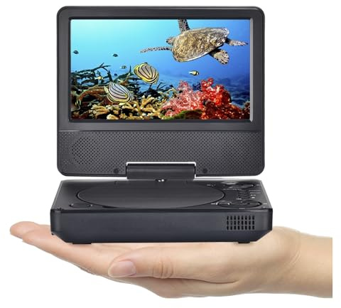 MOOILKO Dispositivo disco multimediale con schermo HD da 7 pollici mini lettore DVD portatile 9,5 Archiviazione e backup dei dati