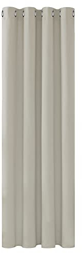 Deconovo Blickdichter Kurzer Vorhang Hitzeschutz Thermovorhänge Hellbeige | 1 Stück, H160 x B132 cm, Ösenschal Gardinen, Abdunkelnd, Sichtschutz, UV-Schutz, Kälteschutz und Hitzeschutz Blackout Curtain