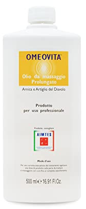 OMEOVITA | Olio Massaggio Arnica e Artiglio del Diavolo, Fase di Massaggio, Pelli Delicate, Ideale Per Piccoli Traumi, Contusioni, Articolazioni Dolenti, 500 ml