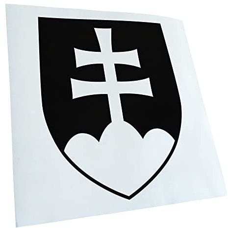 Kiwistar - Autoaufkleber - Slowakei Wappen - schwarz - 12,4x10cm - Heckscheibe Auto Aufkleber wetterfest für Kfz LKW Mofa Truck - Sticker außen selbstklebend Tuning Zubehör für Fenster Fahrzeug
