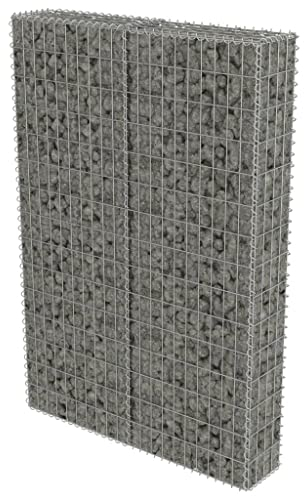 vidaXL Gabionenwand mit Abdeckung Verzinkter Stahl 100×20×150 cm