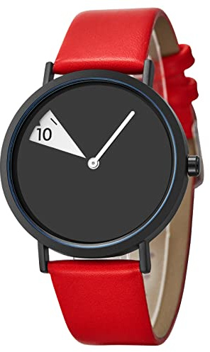 SHENGKE Minimalistische Damenuhr mit Lederband Ultra Dünn Mode Kreative Wasserdicht