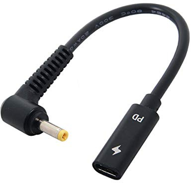 cablecc Typ C USB-C Buchse Eingang zu DC 4.01.7mm Power PD Ladekabel passend für Laptop 18-20V