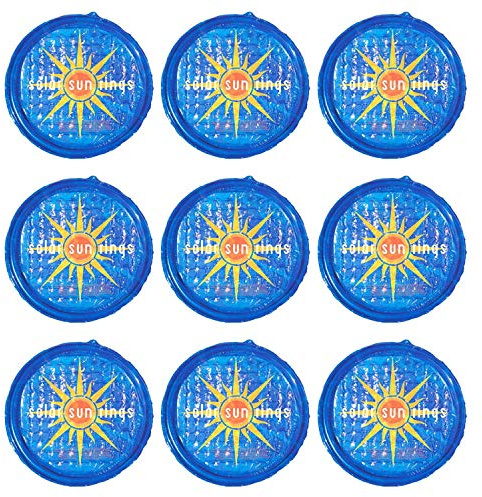 Solar Sun Rings UV Immune Above Ground Inground Swimming Pool Hot Tub Spa Heating Accessory Circular Heater Solar Cover, Blue, 9 Pack