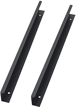 2 Stück Versteckter Schrankgriff Möbelgriffe Schwarz Aluminium Türklinken Modernes Küchengriffe Türgriff Schubladengriff Knöpfe für Kleiderschrank,Schlafzimmer,Badezimmer (Total length 1200mm)