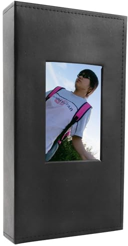 Album fotografico in tessuto di grande capacità da 10 x 15 cm, album fotografico di grande capacità con copertina in pelle, 10 x 15 cm, 300 tasche, nero