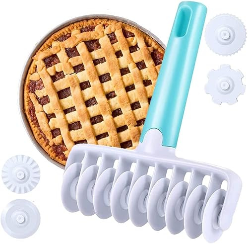 Norhogo Gitterroller Gitterschneider, Kunststoff Gitterschneider, Küchenwalzen Gebäckschneider Kuchenschneider Roll Roller Teigschneider Roller Rund, Pastry Gitter Roller, für Küche Kochen