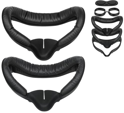 SUPERUS Facial Interface für Oculus/Meta Quest 2 Zubehör (Aktualisierte Version), mit 2 Face Cover Ersatzpolster, Anti-Licht-Nasenpolster (L/S), Linsenschutz, Brillenabstandshalter (7-in-1-Kit)