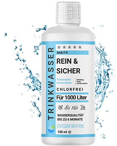 1x 100ml Trinkwasseraufbereitung Konservierung für 1000 Liter verhindert Keime – Rein & Sicher – Wohnwagen, Camping, Tank, Outdoor, Notfall