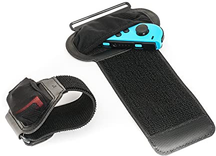 TFY Verstellbarer Gummiband für Switch Just Dance, Sport Ring Fit Adventure – passend für 11,4-20,3 cm Armband, 32,5-55,9 cm Oberschenkel – 2 Armbänder und 2 Verlängerungen