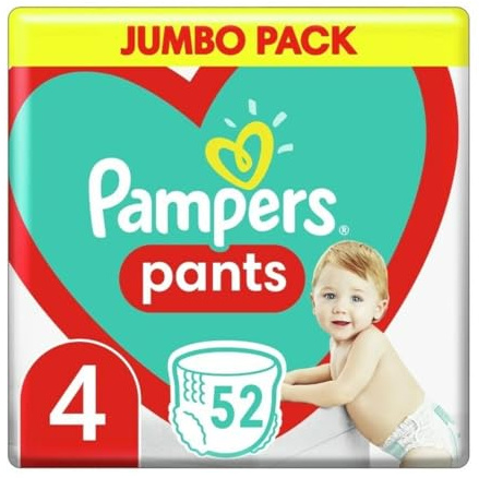 Pampers Pants Windeln Größe 4 (9-15 kg), 52 Stück, Schutz & Komfort Pampers in Einfach anzubringenden Windeln