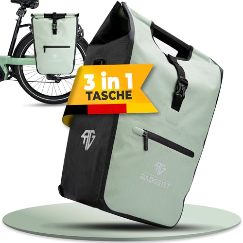 RADGEIST Fahrradtasche für Gepäckträger I Gepäckträgertasche Shopper I Fahrrad Einkaufstasche & Tragetasche 22-28 Liter