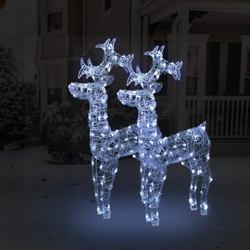 BaraSh Rentiere Weihnachtsdekoration 2 STK. 60x16x100 cm Acryl Geschenkbox Weihnachten