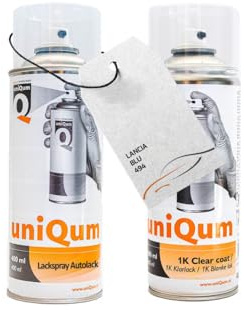 uniQum Spraydose Autolack + Klarlack für LANCIA BLU 494 Autolack Reparatur 2x 400 ml