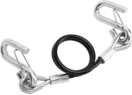 Câble de Sécurité pour Chaîne de Remorquage, 27.6 Pouces, Crochet en S, Corde de Sécurité à Ressort, RV, capacité de Poids de 3500lb, Câble de Remorquage de Sécurité