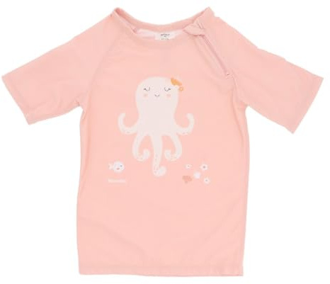 Monnëka T-Shirt da Bagno Rashguard per Bambini | Costume da Bagno a Maniche Corte con Protezione Solare per Bebè e Bambini, Morbido, Comodo e Facile da Indossare | Jolie The Octopus 4 a 5 Anni