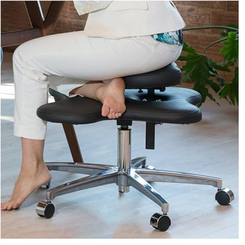 JLXJYS Kniestuhl Modern Kneeling Office Chair Stool Black, Home Office Desk Chair Meditation Seat Not Lumbar Support, for Yoga Enthusiasts Fidgety Sitters