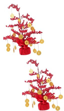 Zerodeko 2juegos Adorno De Dinero Feng Shui Árbol De Prosperidad para Decoración De Escritorio y El Festival De