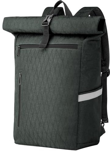 Wiserset Fahrradtasche für Gepäckträger, 22L Fahrradtaschen Rucksack für Herren, Multi-Fach Gepäckträgertasche mit Laptopfach, 2in1 fahrradtasche Rucksack Kombi, Reflektierend,Schwarz