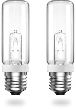 DoRight 200W Lampadina Alogena Tubolare E27 Bianco Caldo 2800K Dimmerabile 2820lm Trasparente Lampadine E27 Alogena per Lampade da Terra, Lampade da Tavolo, Illuminazione da Studio AC220-240V 2pc