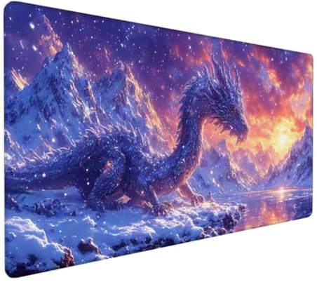 Mauspad XXL, Mauspad Drachen Mauspad Groß Schreibtischunterlage, Mauspad Gaming Sternenhimmel, WassXerdicht Mouse Pad, Genähte Kanten Mit Anti-Rutsch-Gummiboden für Home Office 700x300x3mm DY-167