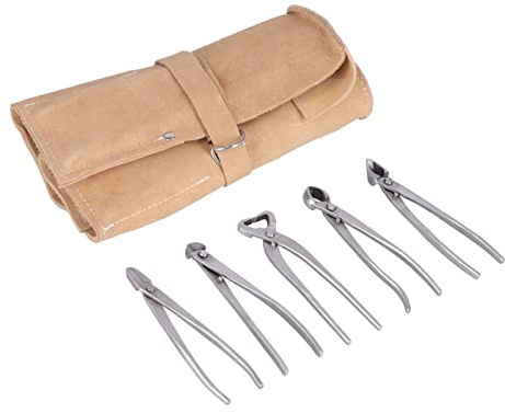 Kit de Tijeras de Podar Bonsái de Acero Inoxidable de Alta Dureza, Juego de Herramientas de Jardinería de Mano con Bolsa de Almacenamiento para Flores de Jardín, Bonsái