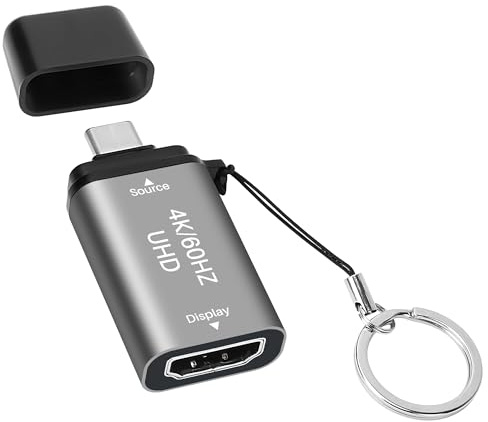 Adaptateur 4K USB C vers HDMI, portable USB Type-C 3.1 mâle (source) vers HDMI femelle (écran), 4K @ 60 Hz, (compatible Thunderbolt 3/4) pour iPhone 16/15, MacBook Pro/Air, iPad, Galaxy 23