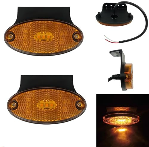 Formplas 2 x LED Begrenzungsleuchten Positionsleuchten Seitenleuchten Orange Gelb Bernstein LKW PKW Wohnmobil Wohnwagen 12v 24v Е9