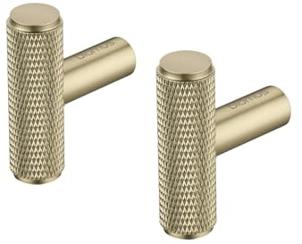 blomus Set 2 Wandhaken lang -ROF- | Garderobenhaken aus Metall | 4 x 3 cm | Farbe Brass | Handtuchhaken & Badaccessoire