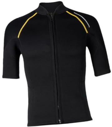 JISADER Men's Front Zip Wetsuit Top for Water Sports, 1.5mm Neoprene Jacket, M