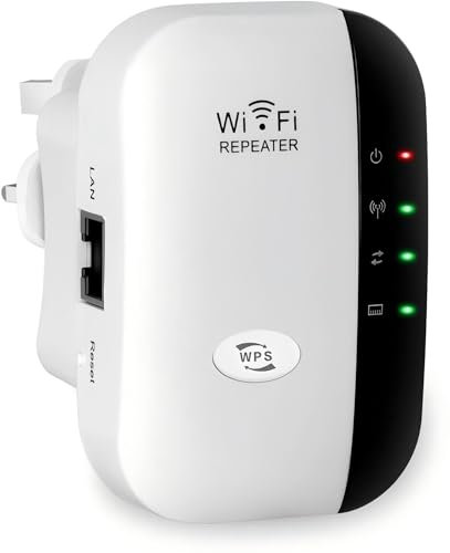 2025 Newest WiFi Extender, WiFi Booster, WiFi Repeater, Covers Up to 3000 Sq.ft and 45 Devices, Internet Booster - with Ethernet Port, Quick Setup, Home Wireless Signal Booster, UK plug Bai