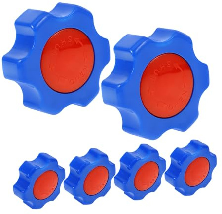 Kunststoff Handrad Blau mit 6mm Mittelbohrung für Gate Valve | Ersatzventil Handrad, Stabile Ausführung, Leicht zu Montieren, 6 Stück Packung