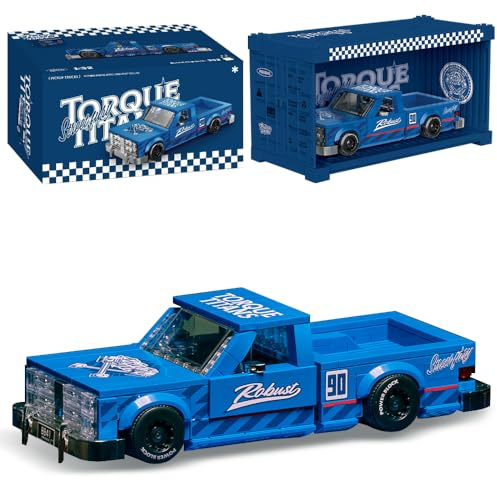 DUANT PB8841 1:32 American Retro Pickup LKW Bausteine Modell Bausatz, 392 Stück Klemmenbausteine Auto Spielzeug mit Display Box, Klemmblöcke Auto Modell für Büro Décor und Erwachsene