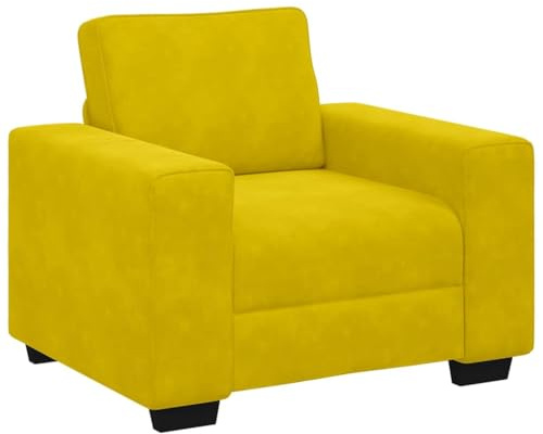 vidaXL Sessel Gelb 60 cm Samt, Sofasessel, Fernsehsessel, Relaxsessel, Einzelsofa, Relaxsofa, Loungesessel, Wohnzimmer Sessel, Polstersofa