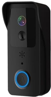 TIEOAXFT Sonnette vidéo WiFi 5G 2.4G 1080P, interphone Intelligent d'extérieur sans Fil, caméra sans Fil étanche avec Sonnerie d'alimentation AC/DC(Black)