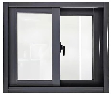 Custom Horizontal Sliding Window Lockable with Tempered Glasss Replacement Windows for Houses Aluminum Alloy Shed Windows for Basements Bedrooms Kitchens Chicken(Black,WxH 24x12in/60x30cm)