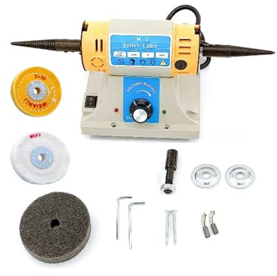 Machine à polir 110/220 350W for bricolage travail du bois Jade bijoux banc tour machine moteur rectifieuse(110)