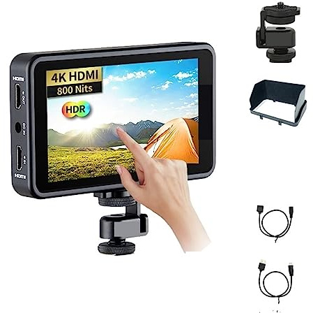 Monitor touch screen Full HD da 5,5 pollici R5II 4K HDR 3D LUT 1920x1080 Monitor da campo con display IPS for fotocamera,Ampia Compatibilità