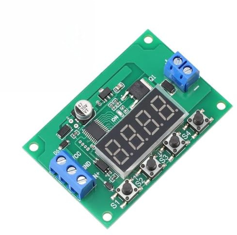 Helilyco Módulo temporizador de relé de retardo multifunción DC 12V/24V MOS, voltaje amplio de 5-30 V, corriente de control de 10 A, 31 modos, ajustable 0.01s-999 min, para control automático
