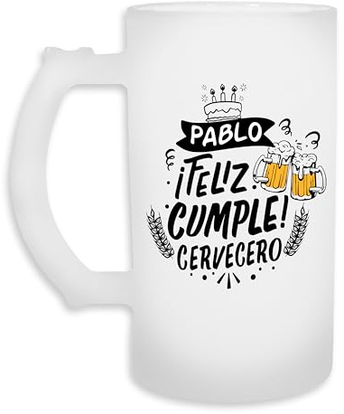 Genérico Jarra de Cerveza Personalizada con Nombre, Feliz Cumple Cervecero, Regalo de Cumpleaños para Amigo Hermano Padre Abuelo