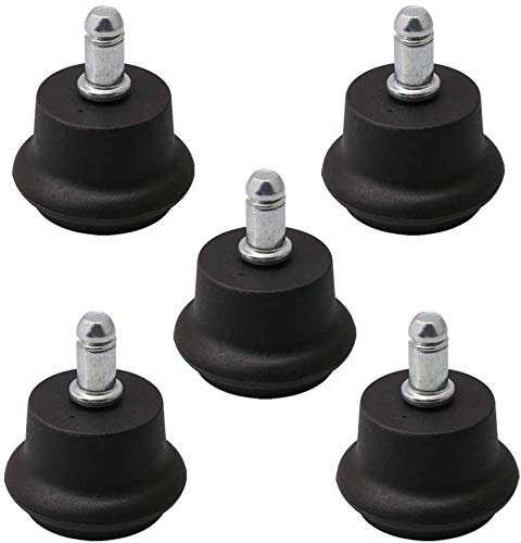 5PCS Low Profile Bell Glides Replacement Office Desk Chair or Stool Swivel Caster Wheels,Easy Conversion from Wheeled Casters to Stationary Feet to Protect Wood or Hardwood Floor