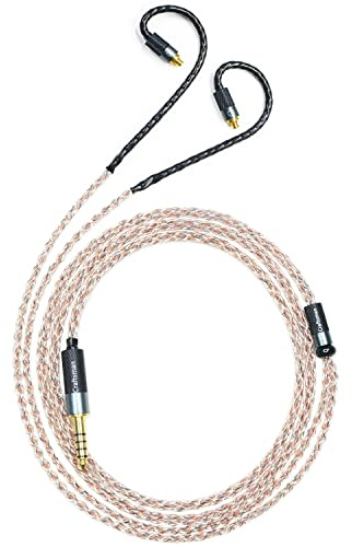 GUCraftsman 5N OFC Copper+Graphene Mixed Braid Earphone Replacement Cables for Sennheiser IE200 IE300 IE600 IE900 (4.4mm Plug)