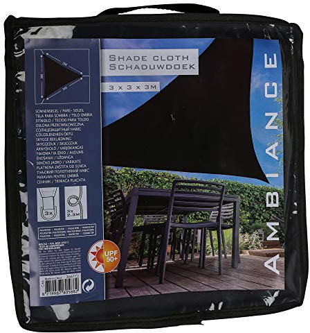 URBNLIVING Outdoor Patio Garden Canopy UV Sun Shelter Protection Shade Sail Triangle/Square (Triangle-Black)