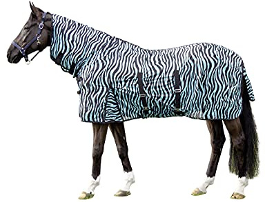 HKM Zebra Aqua Pferdedecken 4191 Lemon/schwarz 115