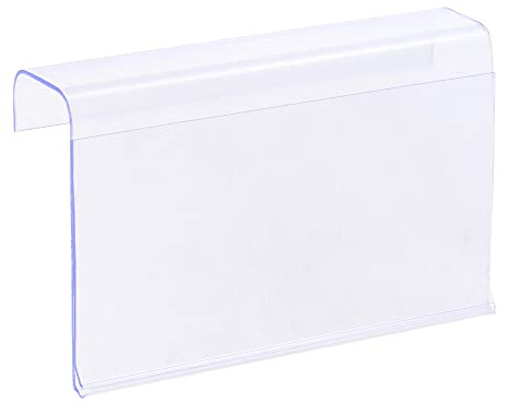 sourcing map 30 Stück Etikettenhalter L-Form 80x50mm durchsichtiger Kunststoff für Drahtregal
